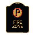 Signmission Designer Series Sign-No Parking, Black & Gold Aluminum Architectural Sign, 18" x 24", BG-1824-24653 A-DES-BG-1824-24653